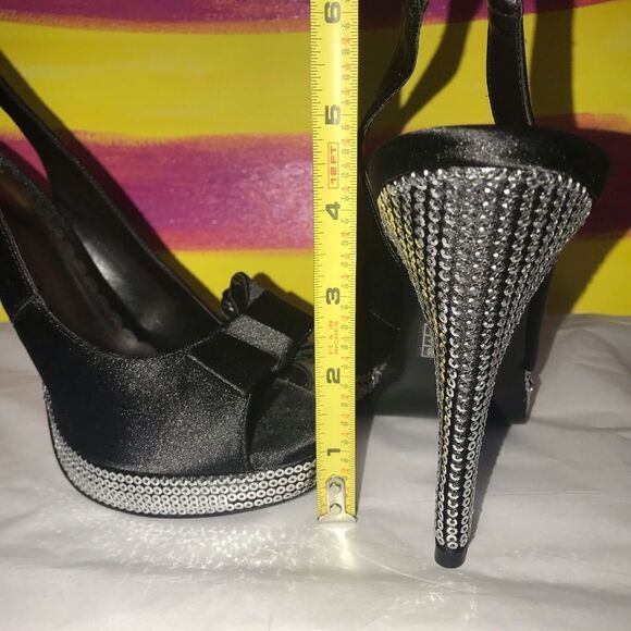 Lulu Townsend black/sequins high heel shoe 7.5 - Picture 4 of 8
